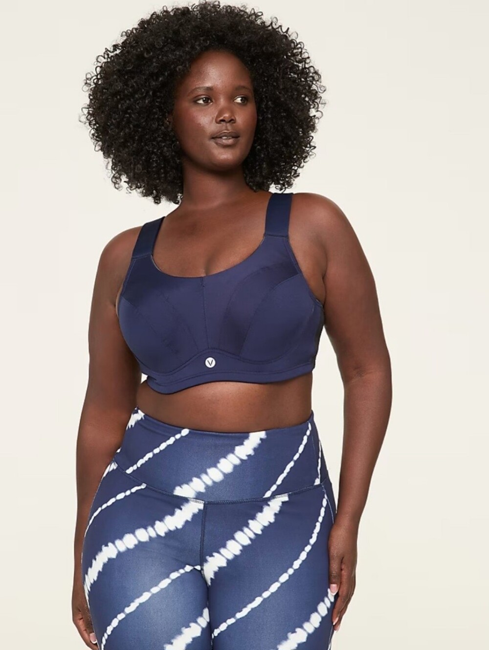 Lane Bryant LIVI Max Support Underwire Sports Bra 44DD Navy High Impact 1138049